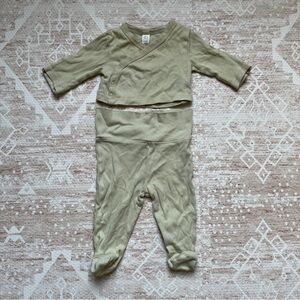 Kimono Wrap Top and Footed Pant Set